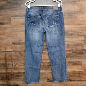 Maurices Jeans Womens 8 S Mid Rise Straight Medium Light Wash Stretch Denim